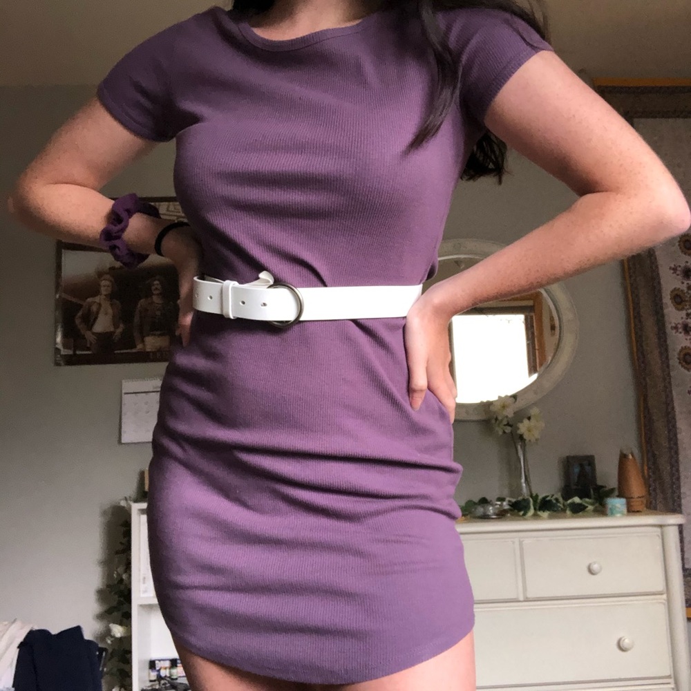 Purple lavender bodycon T-shirt dress